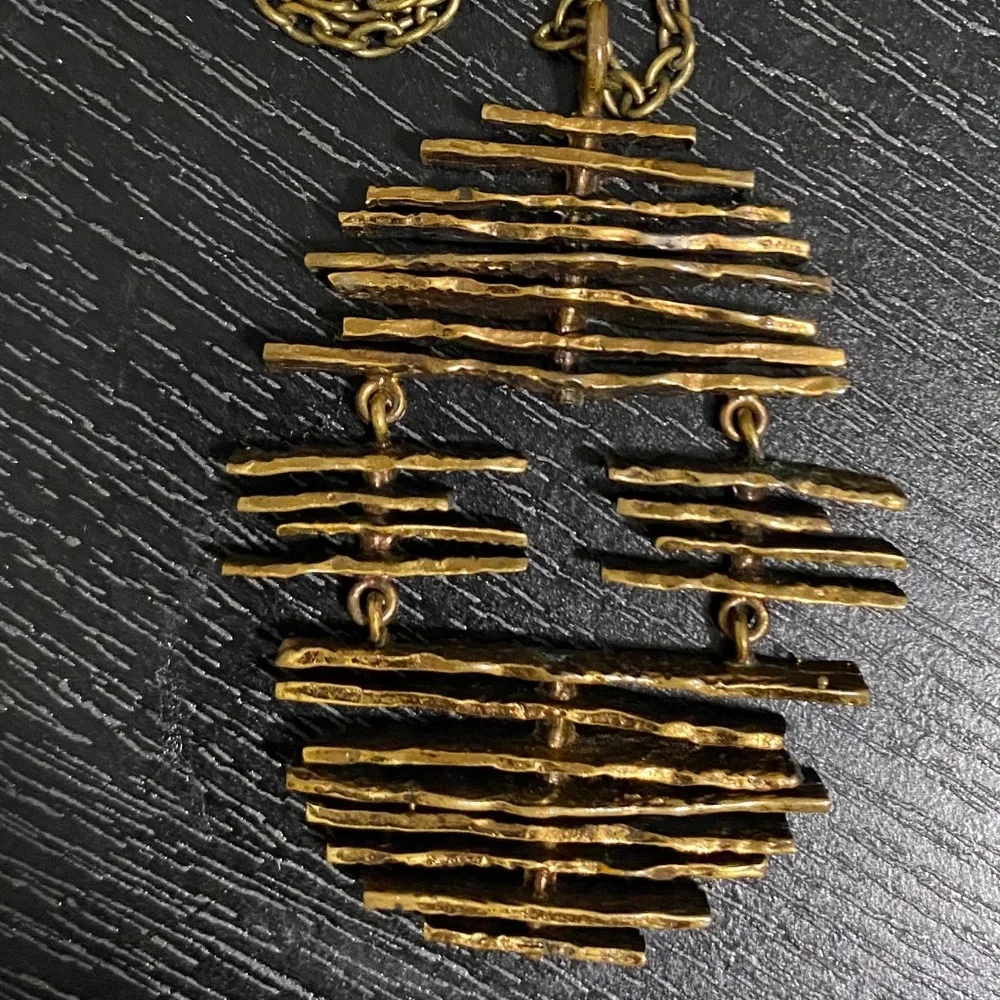 Bronze Brutalist Pendant and Necklace- “Very Rare” Make an offer! - Picture 1 of 4